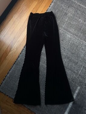 Vintage Black Velvet Flared Pants